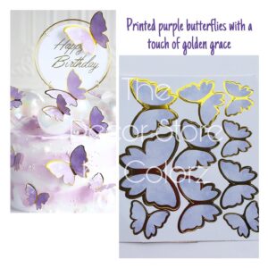 Printed Purple Butterflies