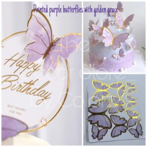 Printed Purple Butterflies