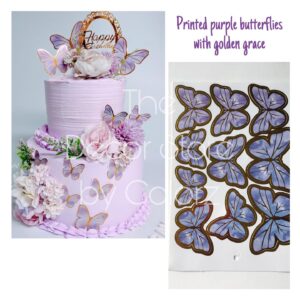 Printed Purple Butterflies