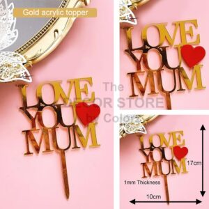 Love You Mom Topper (Gold)