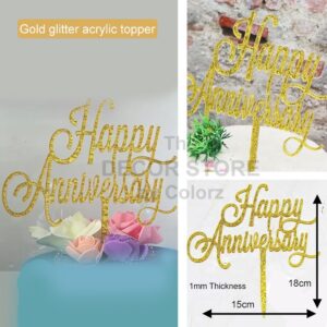 Happy Anniversary Topper (Gold)