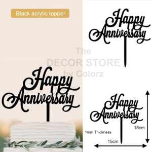 Happy Anniversary Topper (Black)