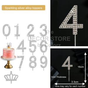 Sparkling Number Topper (Silver)