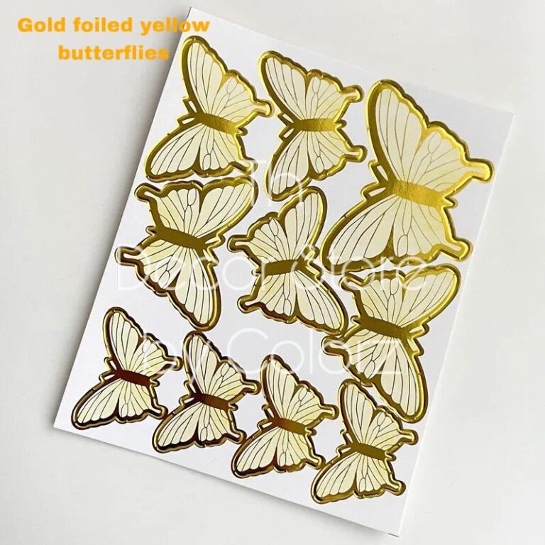 Gold Foiled Butterflies (Yellow) - Colorz LK | The Decor Store | Sri Lanka