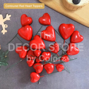 Contoured Heart Toppers (Red)