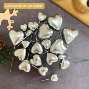 Contoured Heart Toppers (Silver)