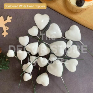 Contoured Heart Toppers (White)