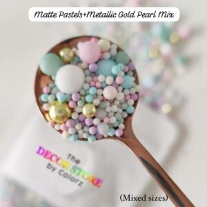 Matte Pastel & Metallic Gold Pearl Mix