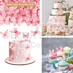 Edible Wafer Paper Butterflies (Pink)