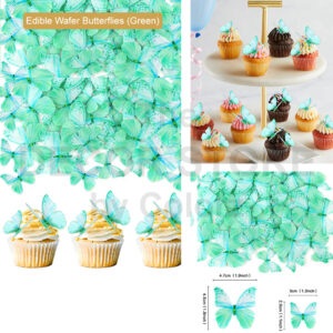Edible Wafer Paper Butterflies (Green)