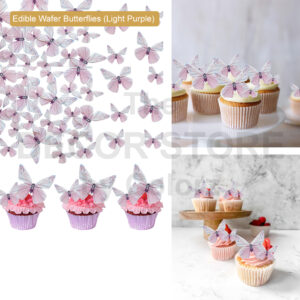 Edible Wafer Paper Butterflies (Light Purple)