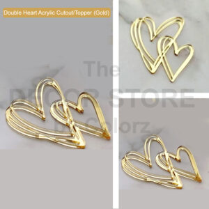 Double Heart Acrylic Cutout (Gold)