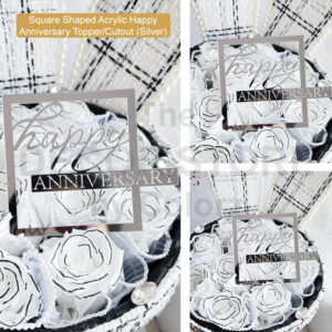 Happy Anniversary Square Acrylic Cutout (Silver)