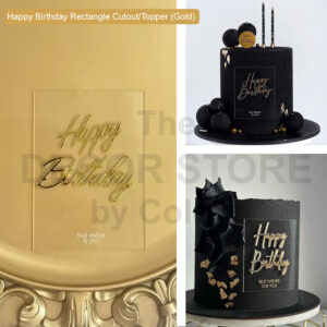 Happy Birthday Acrylic rectangle Cutout/ Topper
