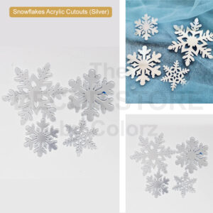 Acrylic Snowflakes Cake Cutout Set (Silver)