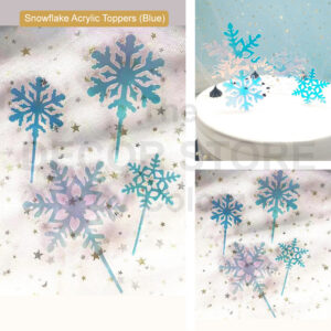 Acrylic Snowflakes Cake Topper Set (Blue)
