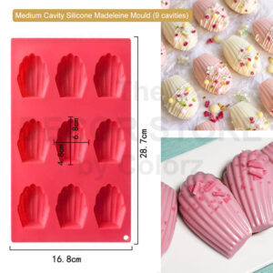 Medium Cavity Silicone Madeleine Mould (9 Cavities)