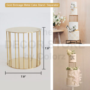 Gold Birdcage Metal Cake Stand/Separator (Large)