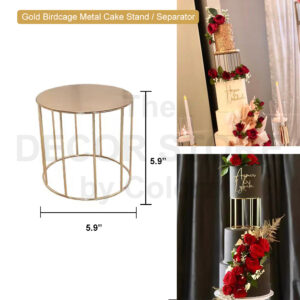 Gold Birdcage Metal Cake Stand/Separator (Medium)
