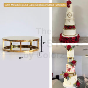 Gold Metallic Round Cake Stand/Separator (Medium)