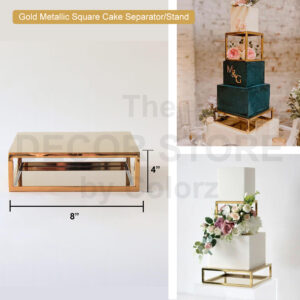 Gold Metallic Square Cake Stand/Separator (Medium)