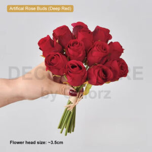 Artificial Rose Buds (Deep Red)