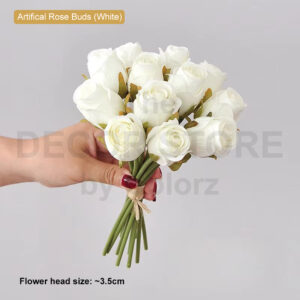 Artificial Rose Buds (White)