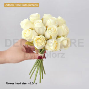 Artificial Rose Buds (Cream)