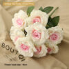 Artificial Silk Roses (White+Pink)