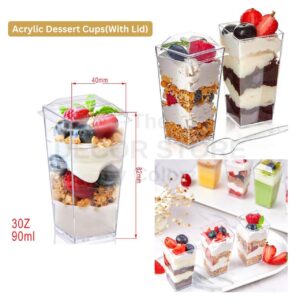 Acrylic Dessert Cups (With Lid)