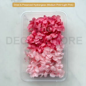 Dried & Preserved Hydrangeas (Medium Pink+Light Pink)
