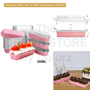 Aluminum Mini Loaf Tin With Transparent Lid (Pink)