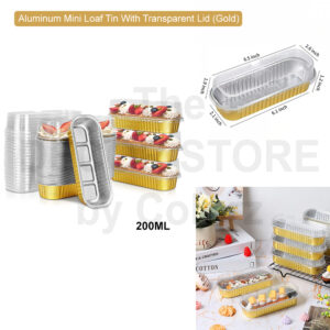 Aluminum Mini Loaf Tin With Transparent Lid (Gold)