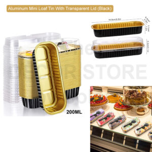 Aluminum Mini Loaf Tin With Transparent Lid (Black)