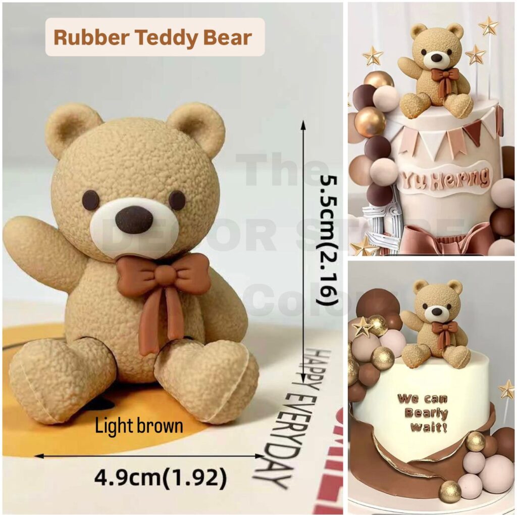 Rubber Teddy Bear Cake Topper – 09 – Colorz LK | The Decor Store | Sri ...