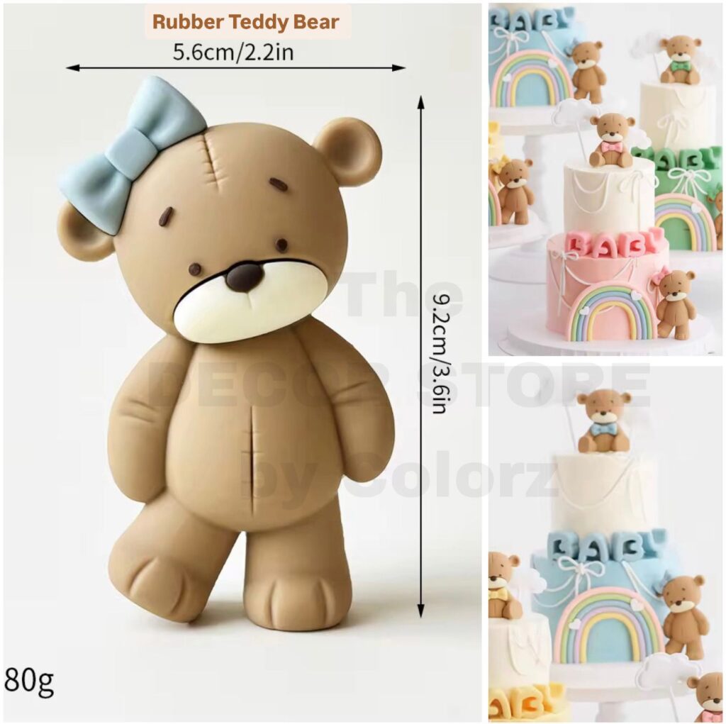 Rubber Teddy Bear Cake Topper – 03 – Colorz LK | The Decor Store | Sri ...