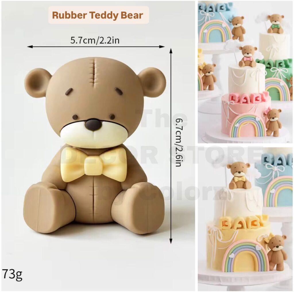 Rubber Teddy Bear Cake Topper - 02 - Colorz LK | The Decor Store | Sri ...