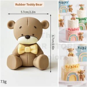 Rubber Teddy Bear Cake Topper - 02