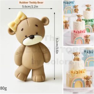 Rubber Teddy Bear Cake Topper - 01