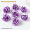 Artificial Rose Flower Head (Purple)