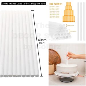 White Plastic Cake Dowels / Support Rods (15.7")