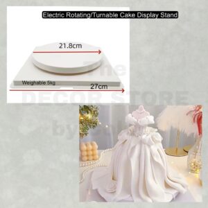 Single Layer Electric Rotating Cake Display Stand (21.8cm)