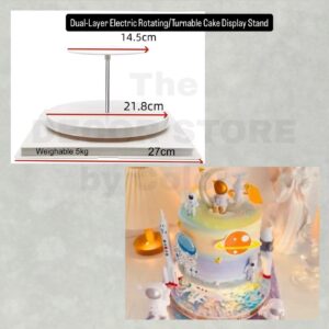 Dual Layer Electric Rotating Cake Display Stand (21.8 - 14.5cm)