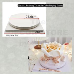 Single Layer Electric Rotating Cake Display Stand (25.6cm)