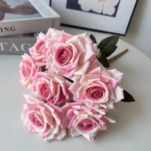 Artificial Diamond Roses (Off White+Pink)