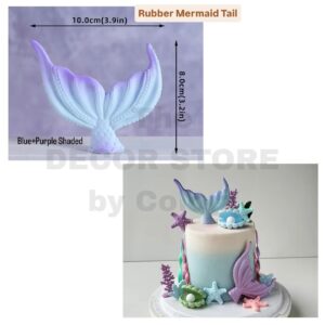 Rubber Mermaid Tail Cake Topper (Blue+Pink)