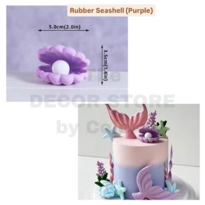 Rubber Seashell Cake Topper (Purple)