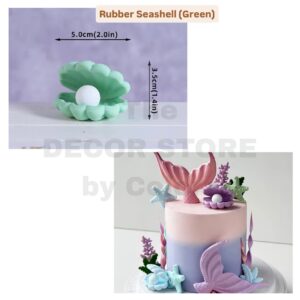 Rubber Seashell Cake Topper (Green)