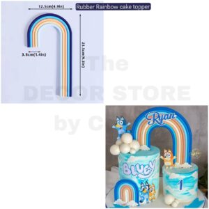 Rubber Tall Rainbow Cake Topper (Bluey Theme)