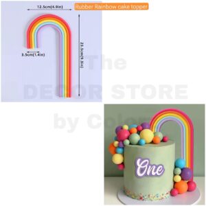 Rubber Tall Rainbow Cake Topper (Multicoloured)